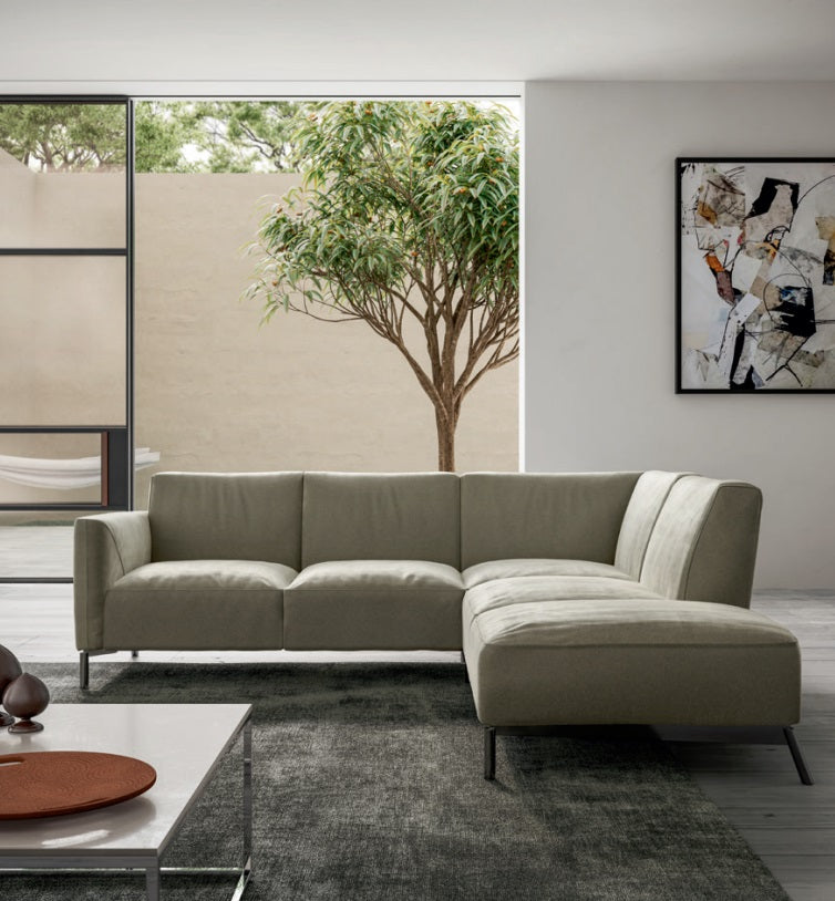 "Less is more" is the perfect way to describe Tratto and its aesthetic. Its compact silhouette and extremely simple lines are as easy on the eye as they are comfortable. Its contemporary design makes it the ideal choice for an urban setting, in fact, it's perfect for small rooms too. Choice of graded leathers and fabric coverings.Other options include large 2-seater, 3-seater sofas. Floor Model available at StudioYDesign, Victoria, BC