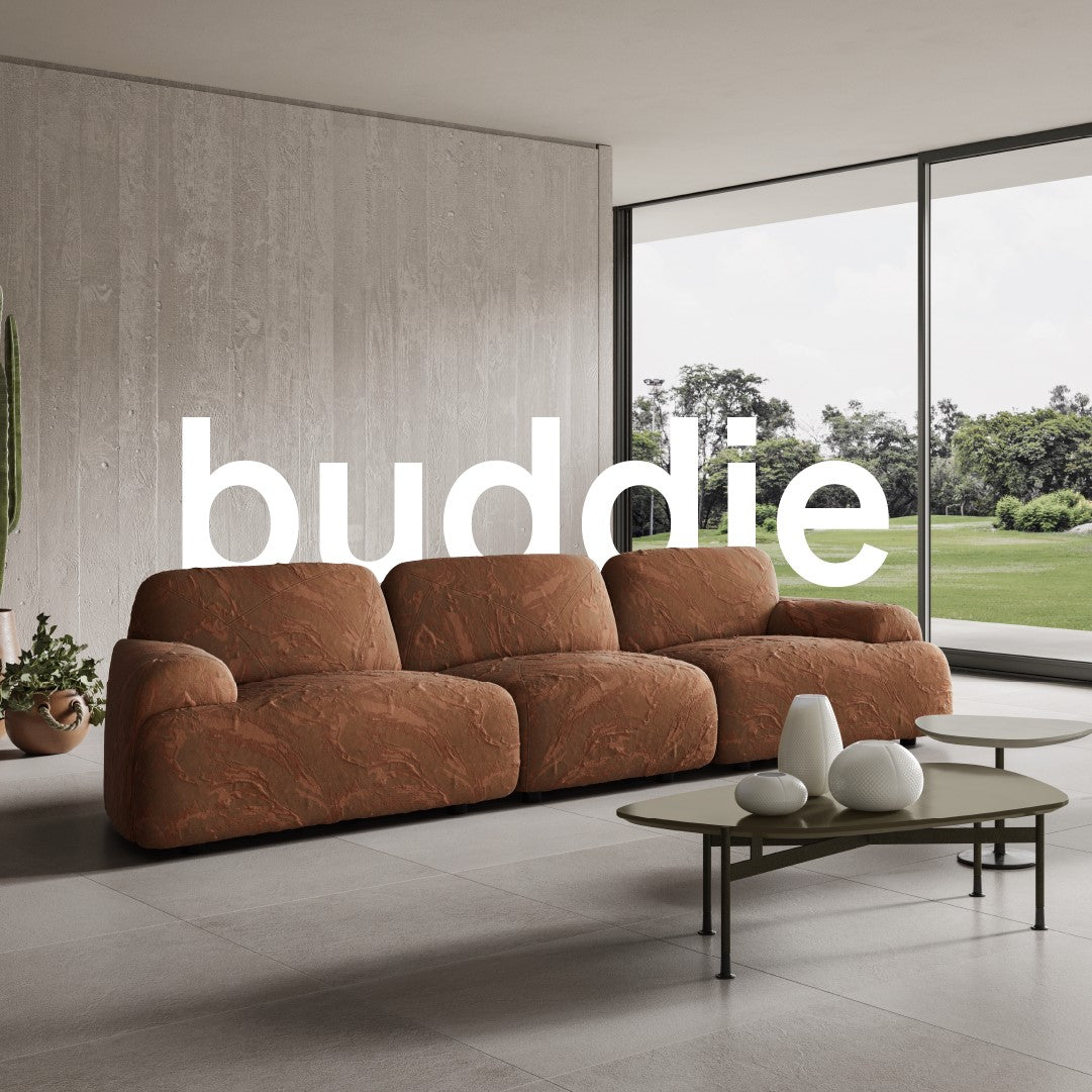 Buddie features an ultra-modern inspiration for the living room with a dynamic system that provides endless options for re-arranging, including backrests and seat cushions. The pieces slot easily into one another to provide overlapping shapes that are style pleasing and functional. 