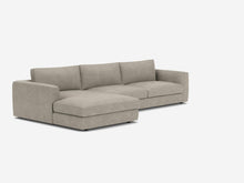 Cello 2-piece sectional sofa with left or right hand facing chaise in Coda Concrete fabric