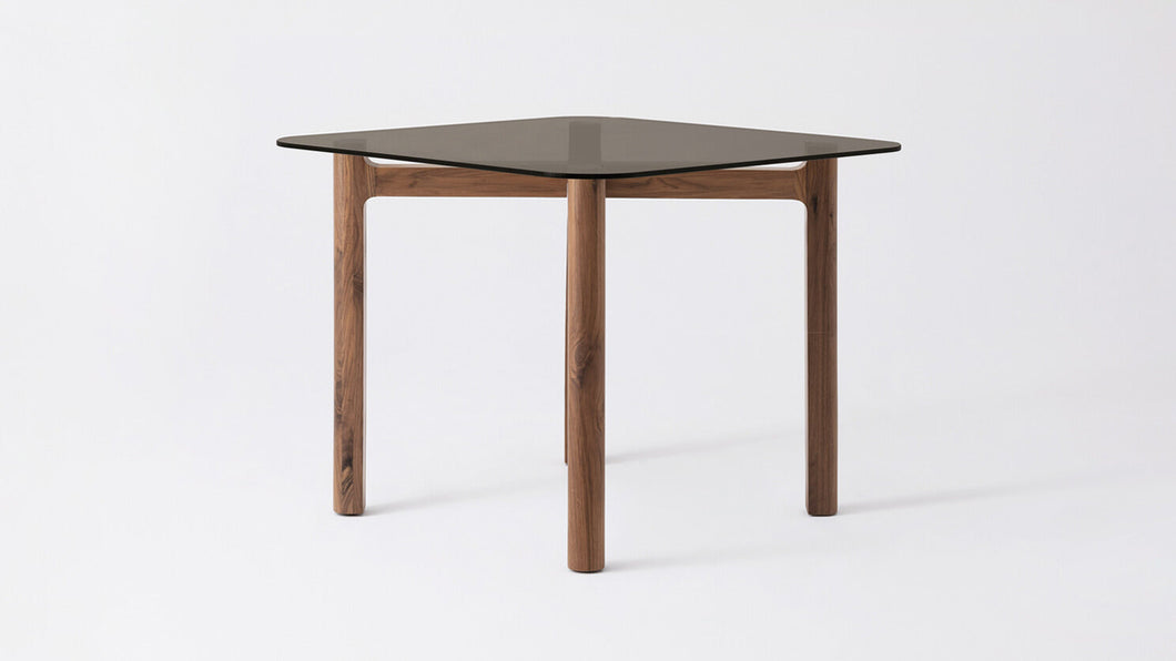 Place Square Dinette Table in Brown Glass