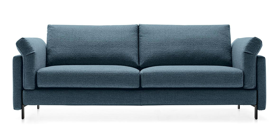 Contemporary and simple with rigorous and elegant shapes, the Meridien sofa is very liveable. The frame, supported by minimal, varnished metal feet, features a small size seat shell. The soft backrest and armrest cushions offer great seat comfort and enhance the pleasure of a relaxing break, on the comfortable and cozy cushions. Available at StudioYDesign Victoria, BC