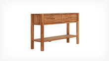 48" solid oak 2 drawer console table