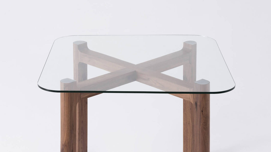 Place Square Dinette Table in clear glass